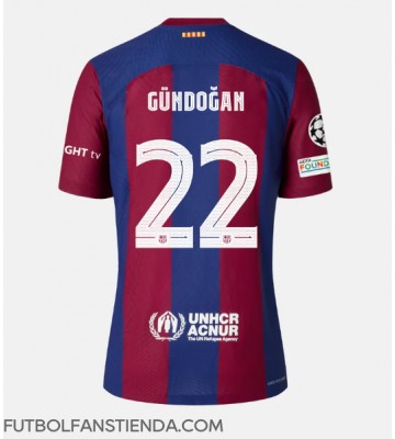 Barcelona Ilkay Gundogan #22 Primera Equipación 2023-24 Manga Corta